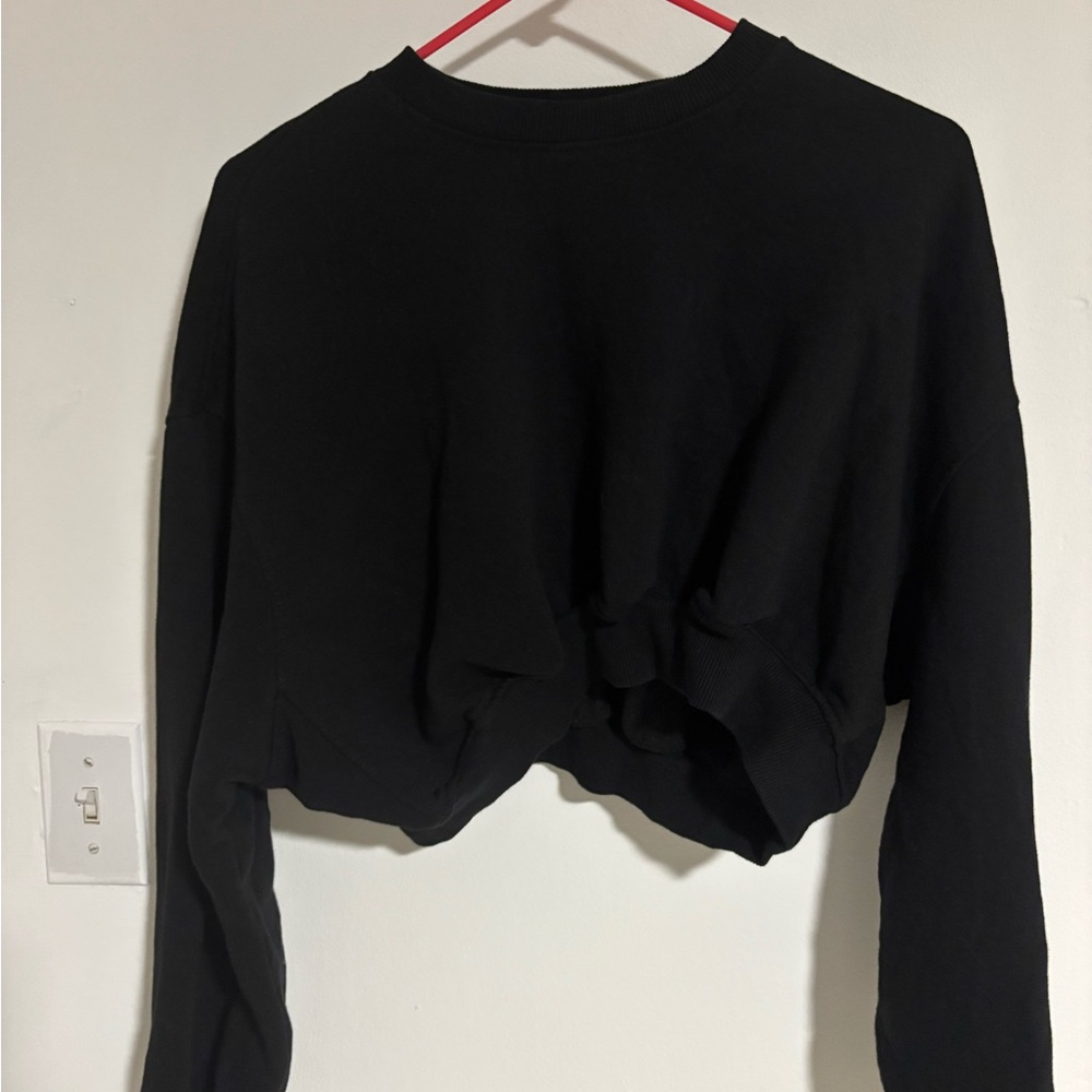 Zara Black Women's Cropped Sweatshirt